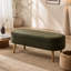 Banc de rangement repose-pieds ovale, pieds en bois d'hévéa-134757297