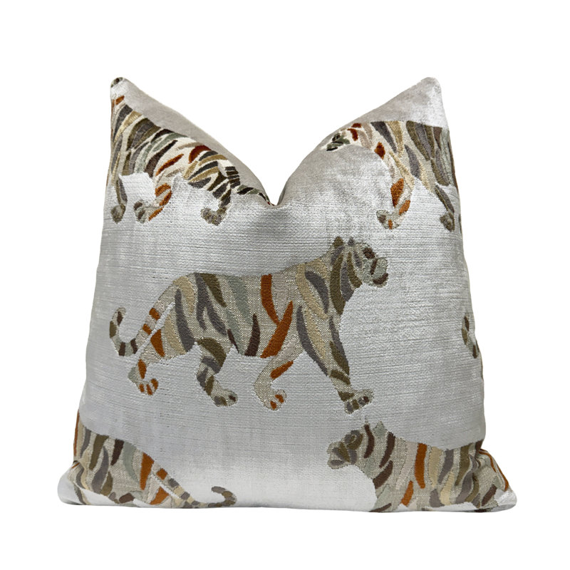 Housse de coussin Tiger, Carré 20 po, Gris