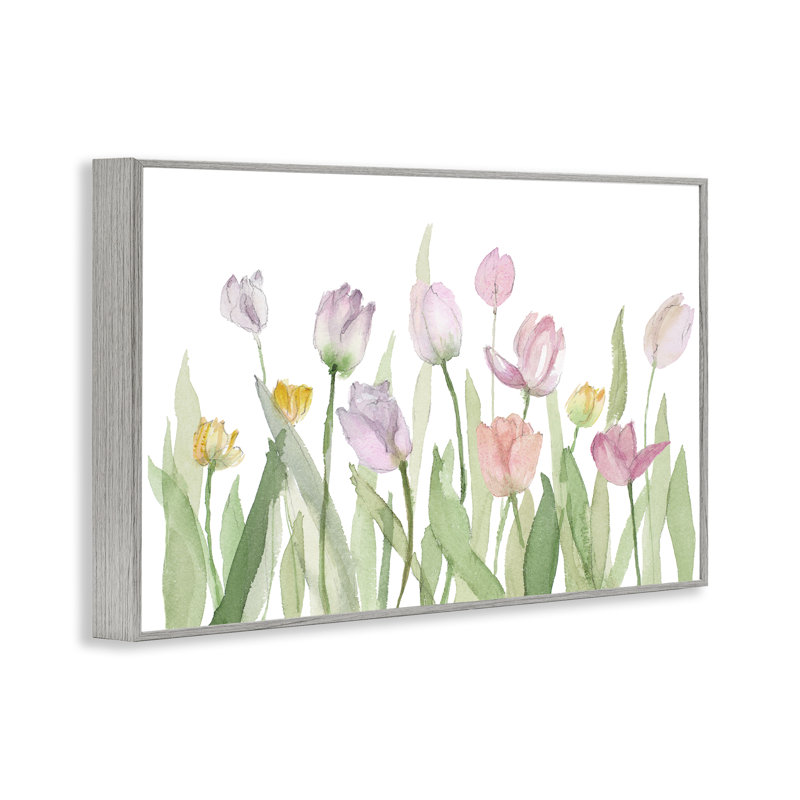 «Soft Pastel Tulip», estampe numérique par Lanie Loreth, Encadré gris, H 20 po x l 30 po