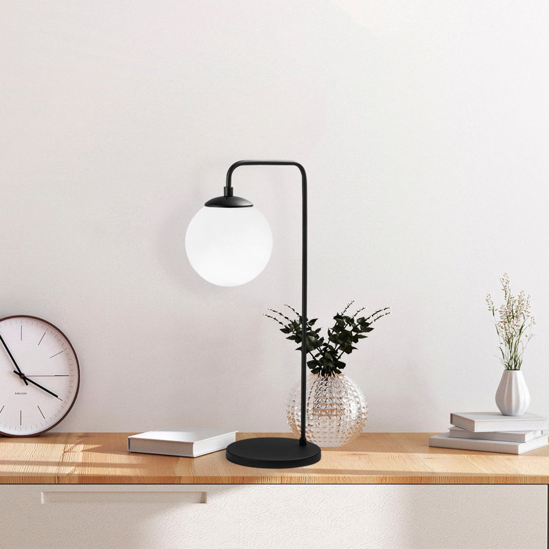 Lampe de bureau Lorata, Noir / blanc, Blanc
