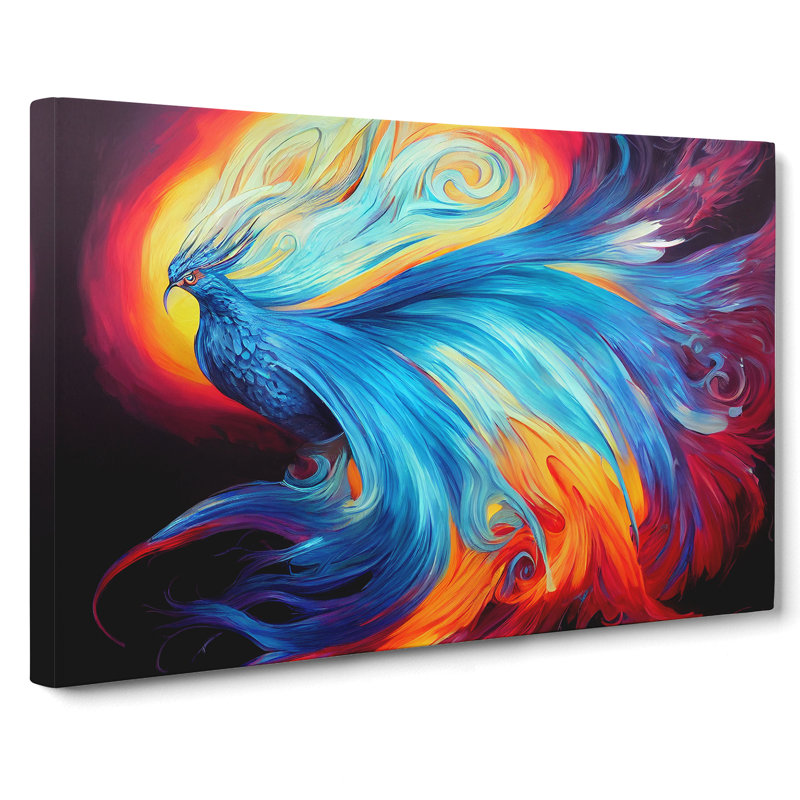 Spectacular Phoenix Bird - Wrapped Canvas Painting, 40cm H x 60cm W x 3cm D