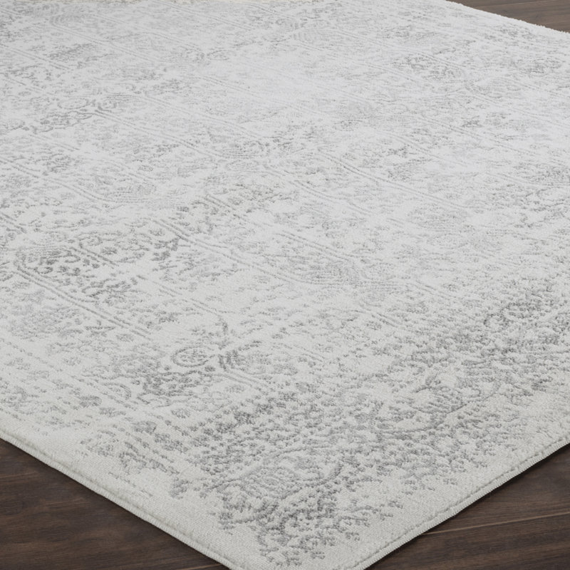 Copenhaver Power Loom Grey/Cream Area Rug, Rectangle 80 x 150cm