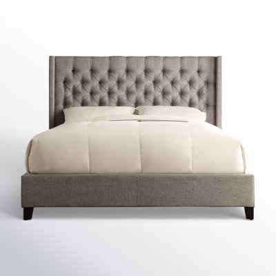 Kaster Linen Upholstered Wingback Bed