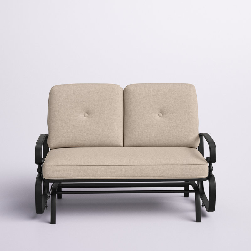 Anstein 47.5'' Wide Straight Steel Loveseat with Cushions, Belge