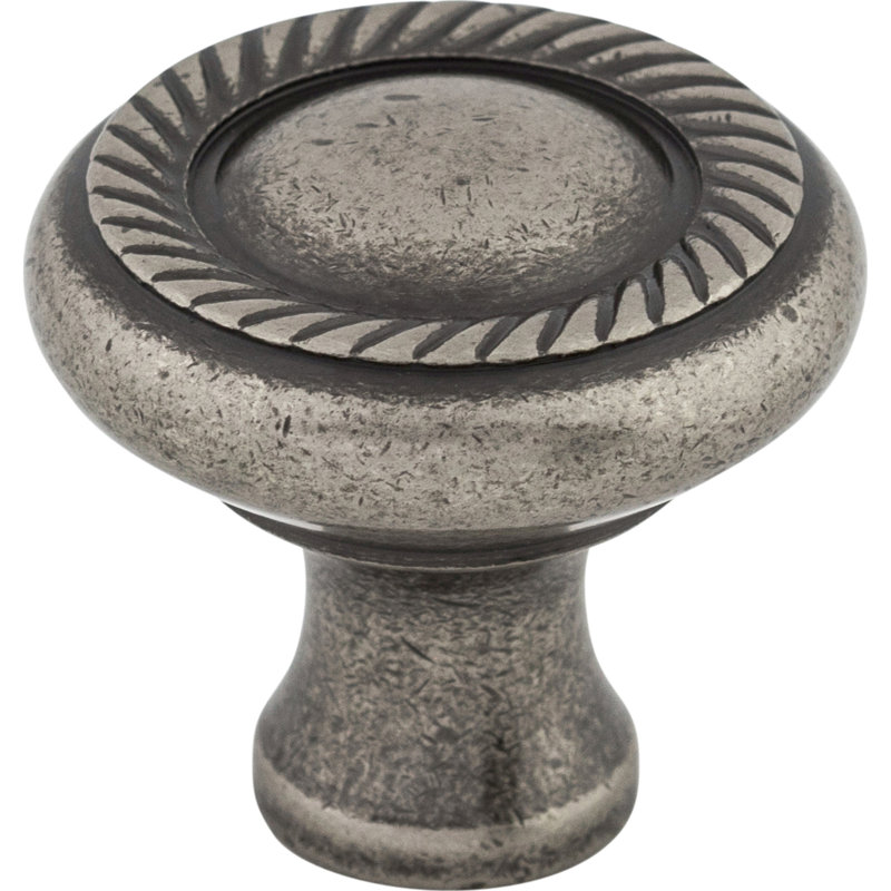 Swirl Cut 1 1/4" Diameter Round Knob, Pewter Antique