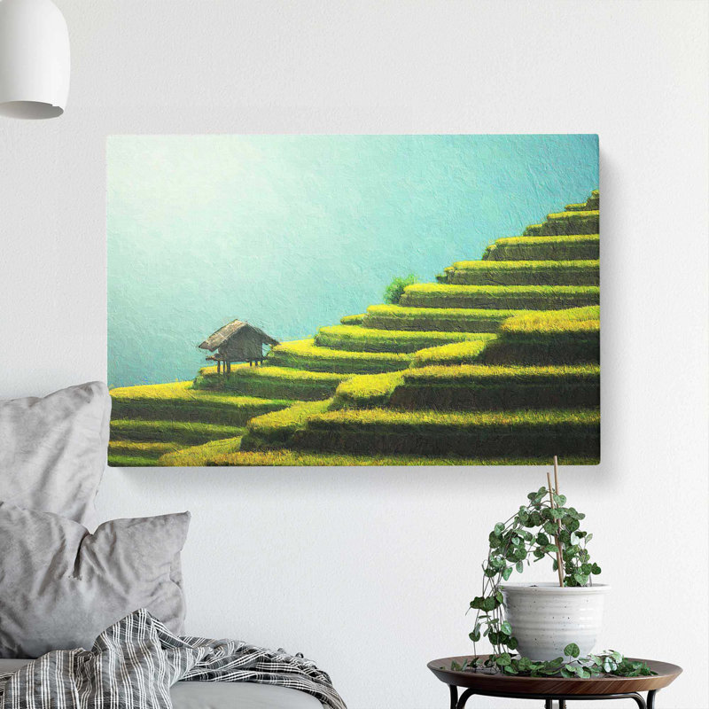 Rice Plantation In Cambodia - Wrapped Canvas, 40cm H x 60cm W x 3cm D