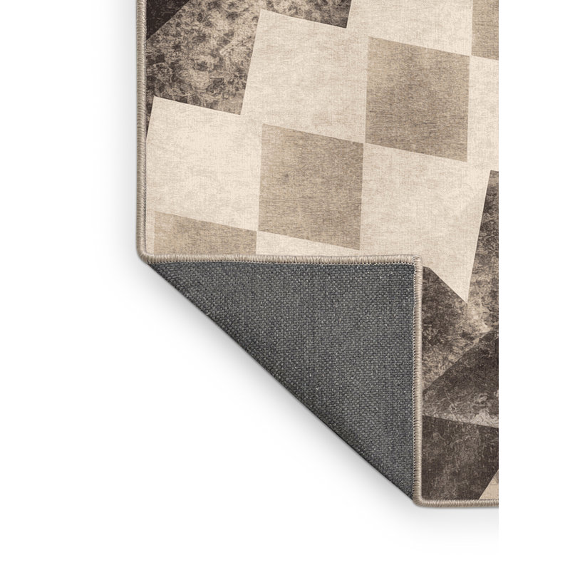 Tapis moelleux moelleux en forme de pyramide en verre à motif de pyramide Louvre - beige, 7 x 10