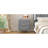 Upholstered Wooden Nightstand with 3 Drawers and Metal Legs&Handles, Bedside Table with Marbling Stickers Worktop-1539562023