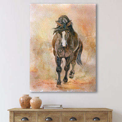 Portrait d'un beau cheval châtaignier I - Peinture sur toile