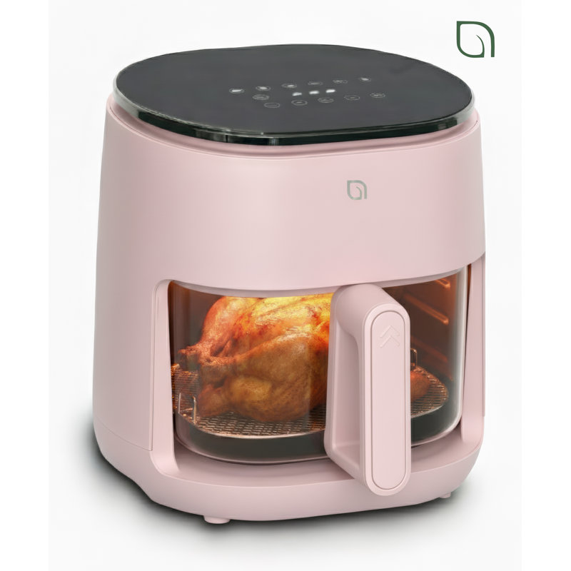Willow 5QT Digital Glass Air Fryer Crafted From 99% Recycled Plastics with Digital Touch Screen - Pink, Pink