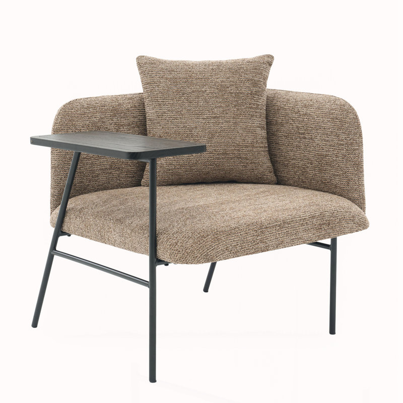Lounge Relaxing Chair with Small Table and Back Pillow, Khaki