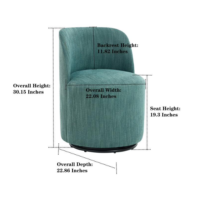 Fauteuil d'appoint pivotant Linen, Vert foncé