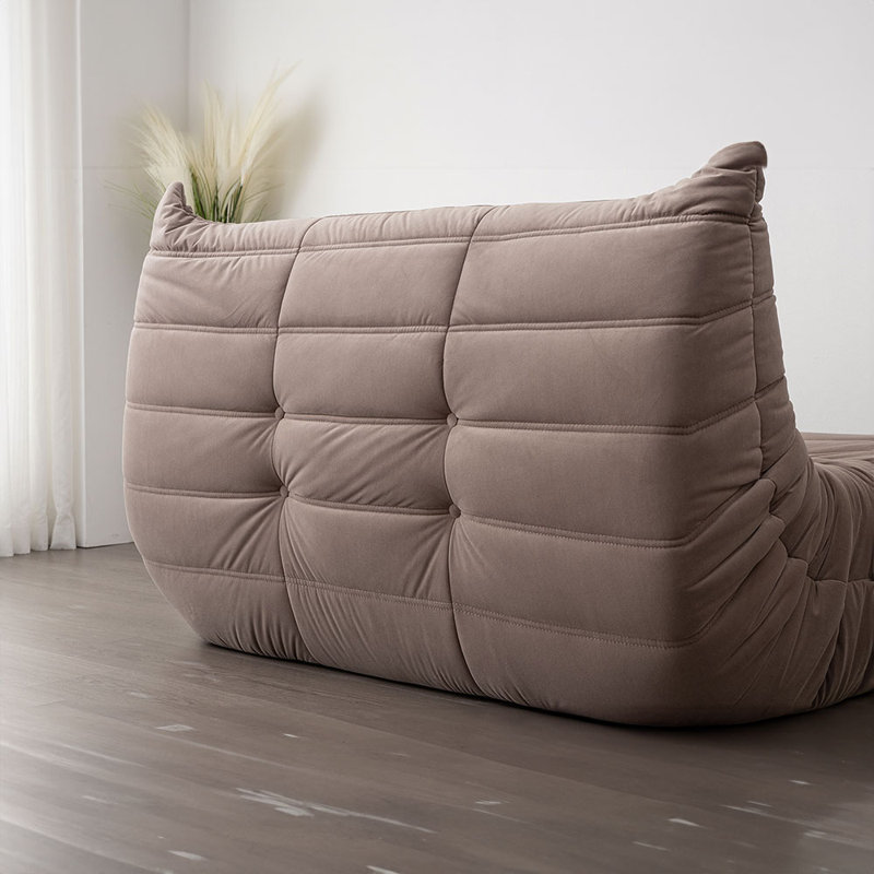 Cozy Modern Lounge 2 Seater, Brown Microfiber / Microsuede