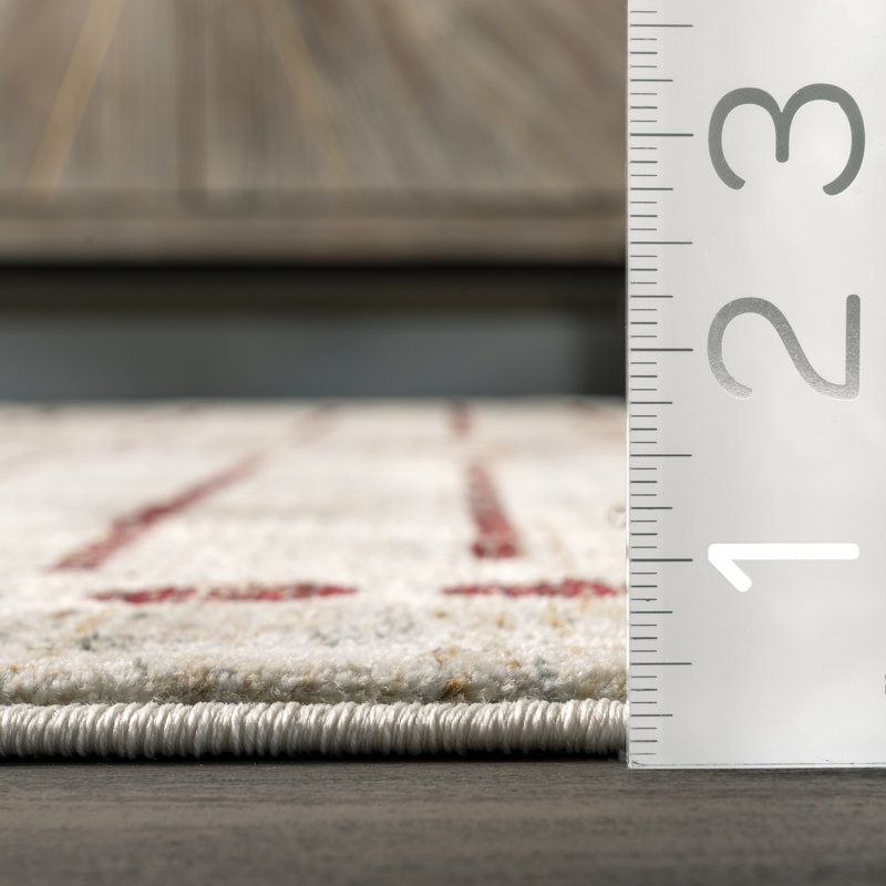 Kimesha Moroccan Beige/Brown Area Rug, Rectangle 5'3" x 7'7"