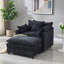 Fauteuil d'appoint surdimensionné en chenille avec repose-pieds-1219660610