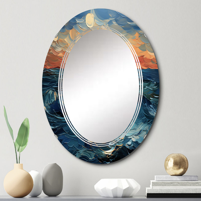 Mangue - Miroir mural moderne ovale, 30 po x 20 po