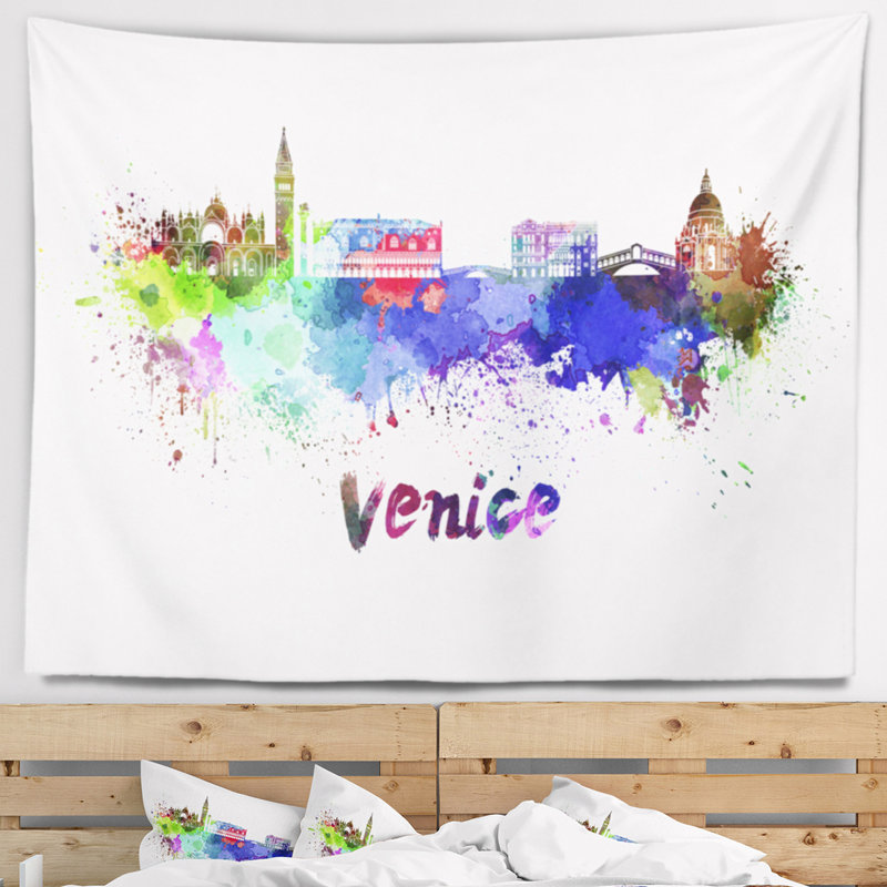 Tapisserie de venise skyline Cityscape, H 32 po x l 39 po