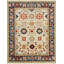 Tapis oriental ivoire en laine noué à la main Violet-2086244429