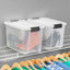 Bac de rangement empilable en plastique transparent de 30 pte et 18 pte avec couvercle Sterilite