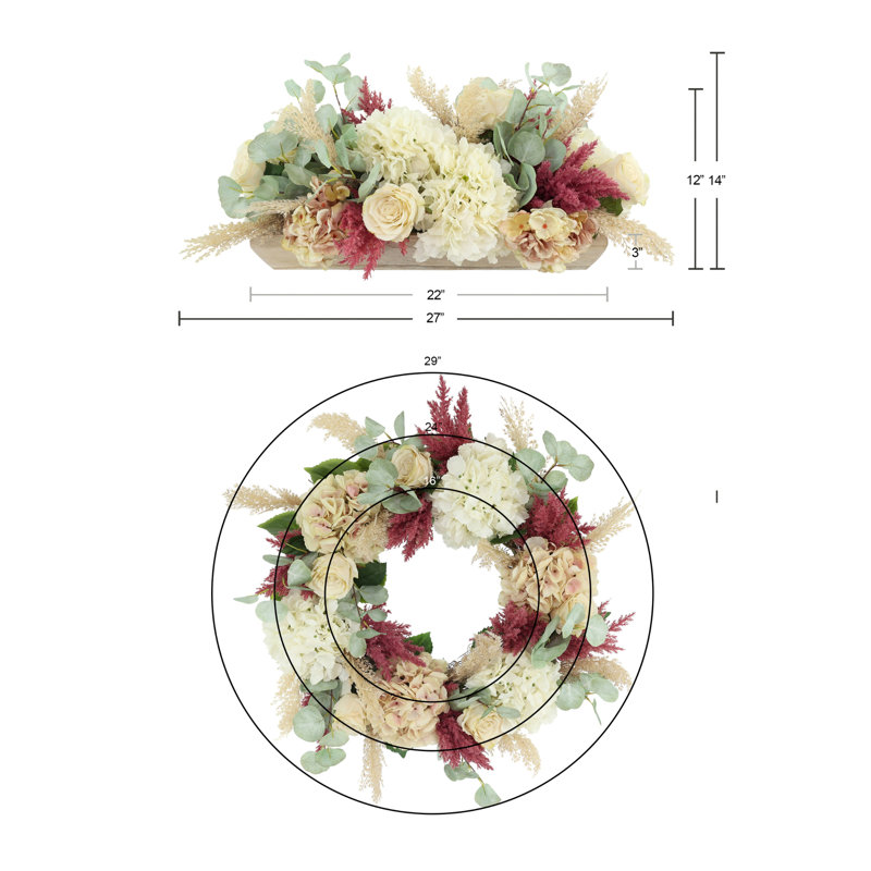Eucalyptus and Hydrangea Fall Bundle with  and Centerpiece