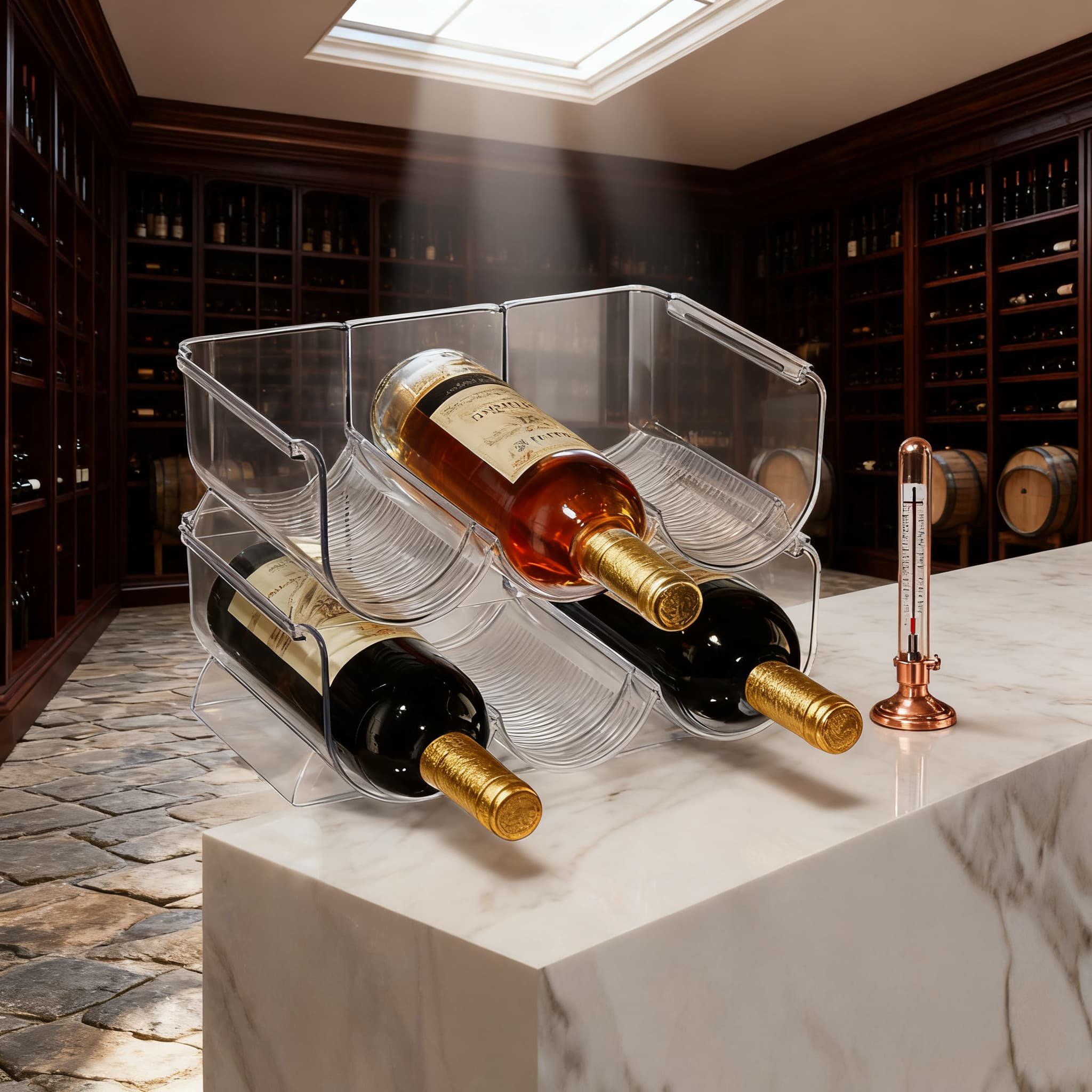 Prep & Savour Stackable 6-Bottle Wine Rack With Secure Lock Tabs ...