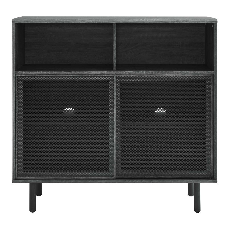 Charcoal 47" MDF and Particleboard Display Cabinet with Adjustable Shelving