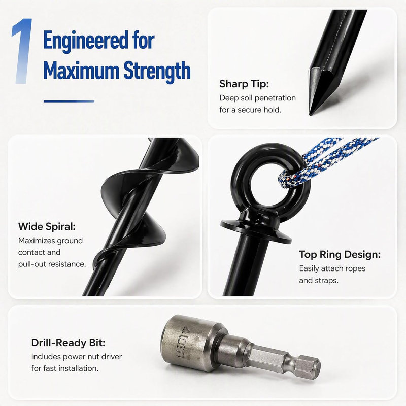 HKFUYULINTECHLIMITED Screw In Ground Anchors 45.7