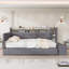 Lit de jour simple rembourré avec repose-pieds de rangement, tablettes, lit gigogne, charge USB et lumière DEL-404604520-404604521