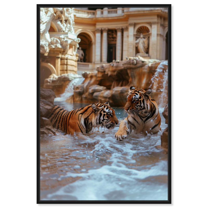 Art sur toile, art moderne, Cadre flottant noir, H 16 po x l 11 po