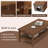 2-Tier Rectangle Center Table with Slatted Storage Shelf & Thickened Tabletop Charcoal-2092940831