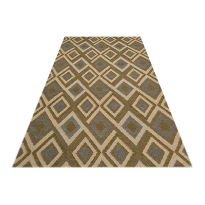 Geometric Wool Flatweave Area Rug