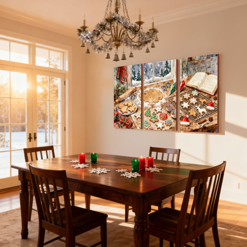 Ensemble de 3 impressions sur toile de Noël, H 18 po x l 36 po