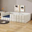 Woollen Upholstered Montessori Floor Bed, Low Profile Bed With Guardrails, No Box Spring Needed-131080298