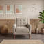 Fauteuil capitonné avec pieds en bois-1054946823