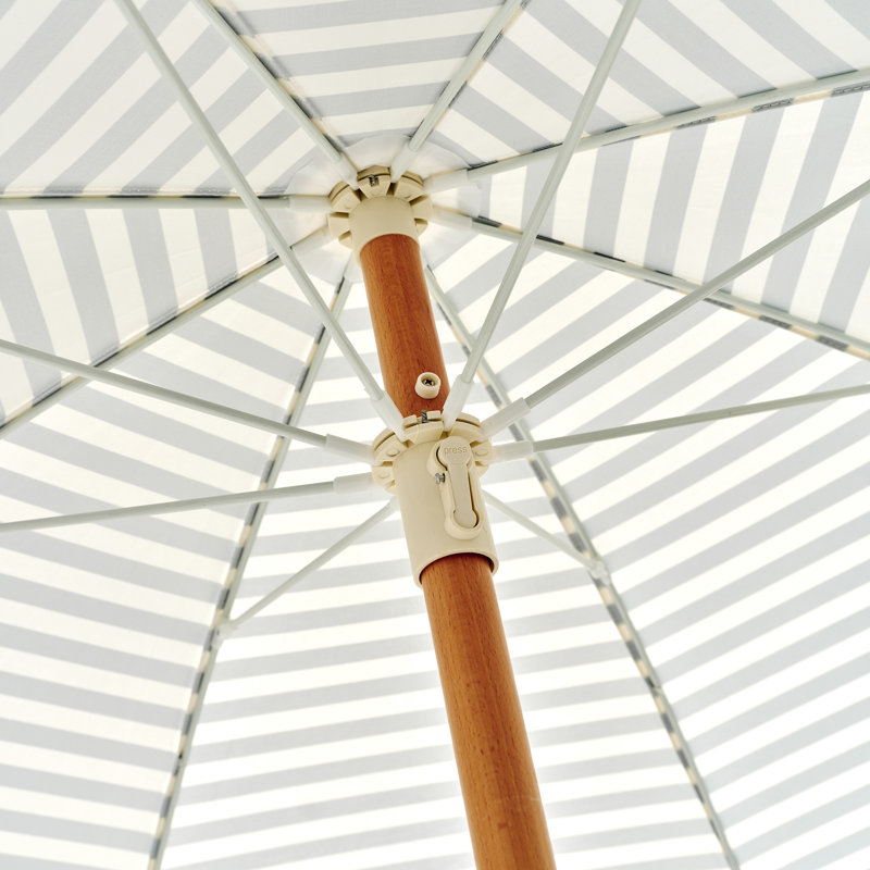 Parasol de luxe: rayure de ruppie maritime, Vert