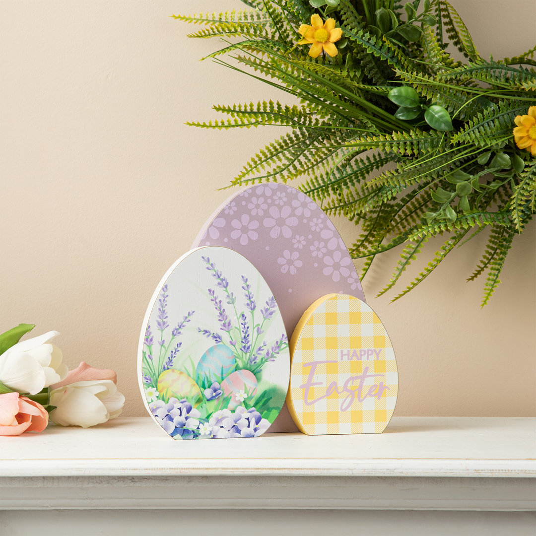 7.75"H Easter Wooden Eggs Table Decor The Holiday Aisle®