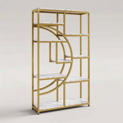 9-Cube Geometric Bookshelf with Industrial Design
