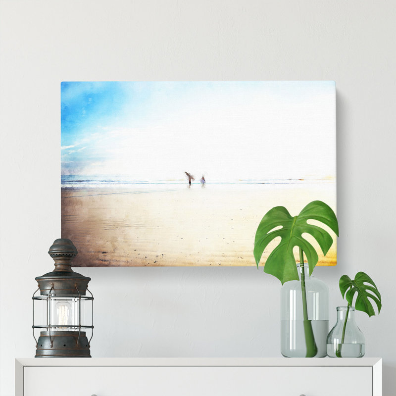 Heading To The Surf - Wrapped Canvas Print, 40cm H x 60cm W x 3cm D