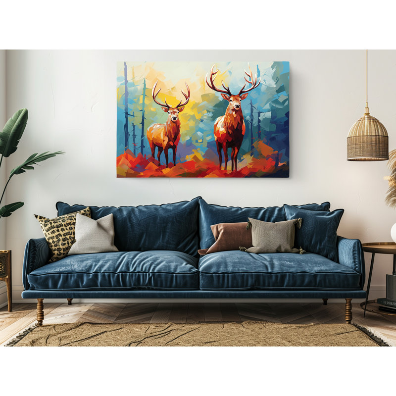 Reproduction de peinture à l'huile sur toile d'élans, art mural moderne pour la maison et le bureau, reproduction de peinture