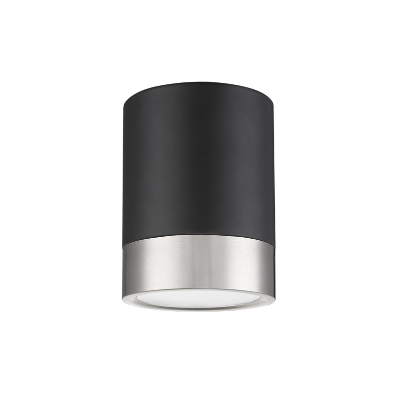 Jaylanis Acrylic LED Flush Mount, Matte Black/Brushed Nickel