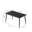 Table de salle à manger 55,25 po en pierre artificielle moderne à bord droit et pieds en métal pouvant accueillir 6 personnes (table de salle à manger seulement)-470611483-470611481