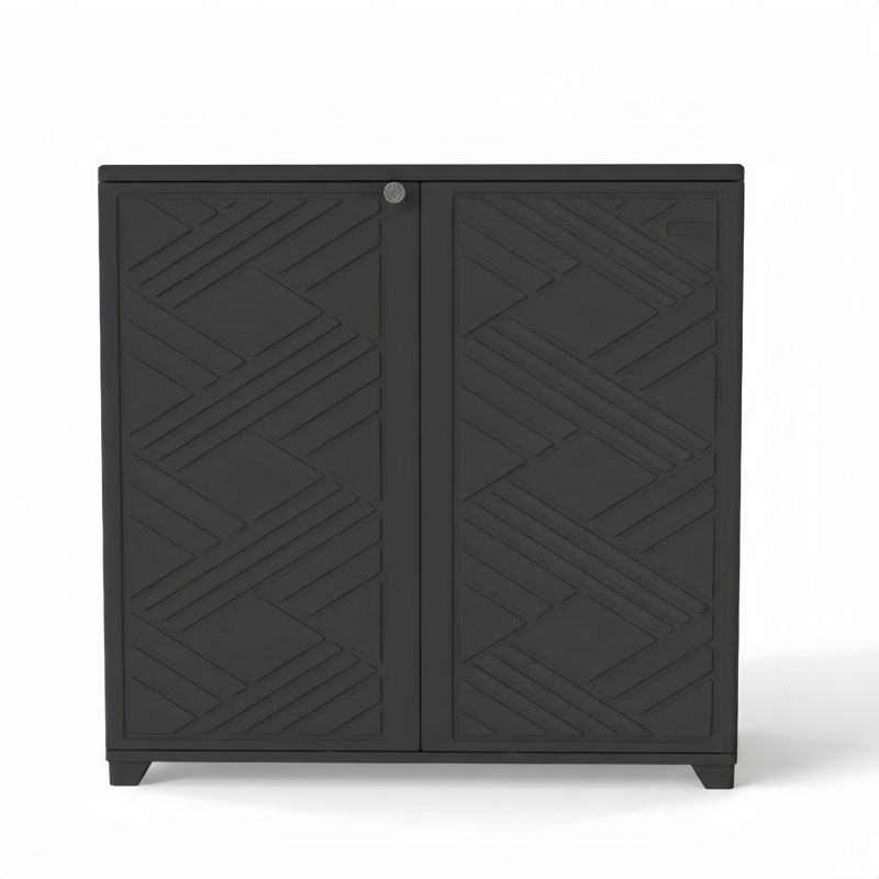  Armoire de rangement extérieure en forme de diamant 75 gallons Decksplore, Noir