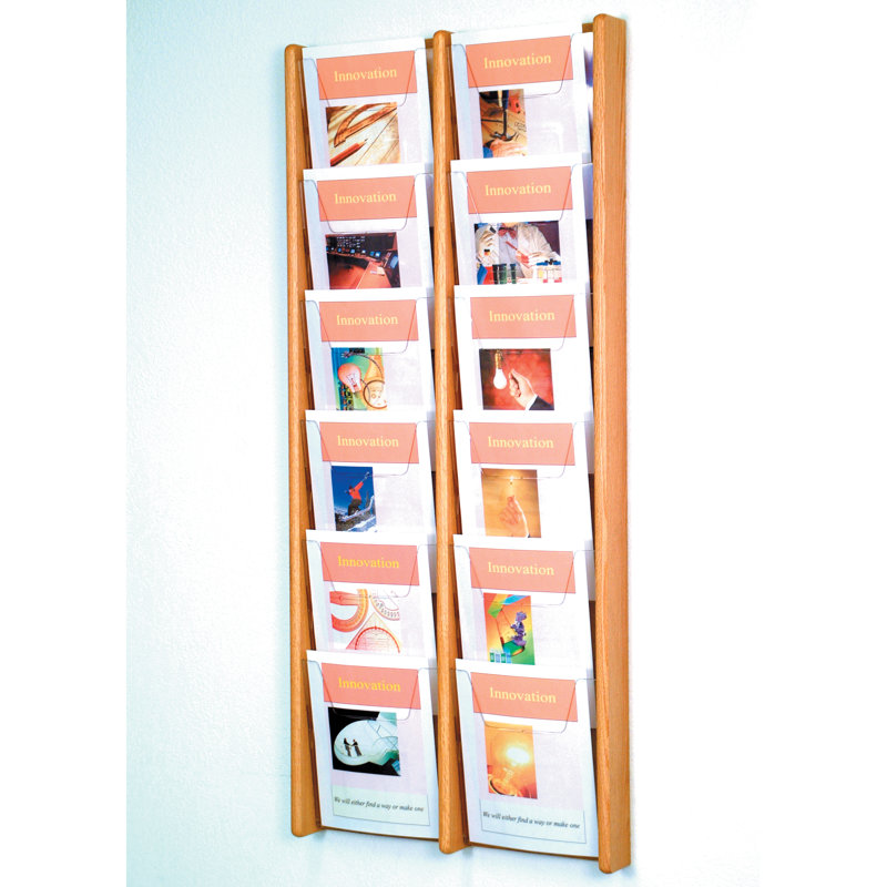 Wooden Mallet 48'' H Magazine Rack, Light Oak