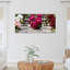 Ensemble de 3 tableaux muraux sur toile tendue représentant des pivoines dans un jardin zen-1101082622