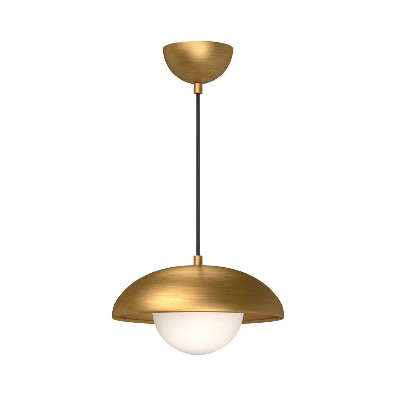 Matte Black and Gold Glass Globe Pendant Light