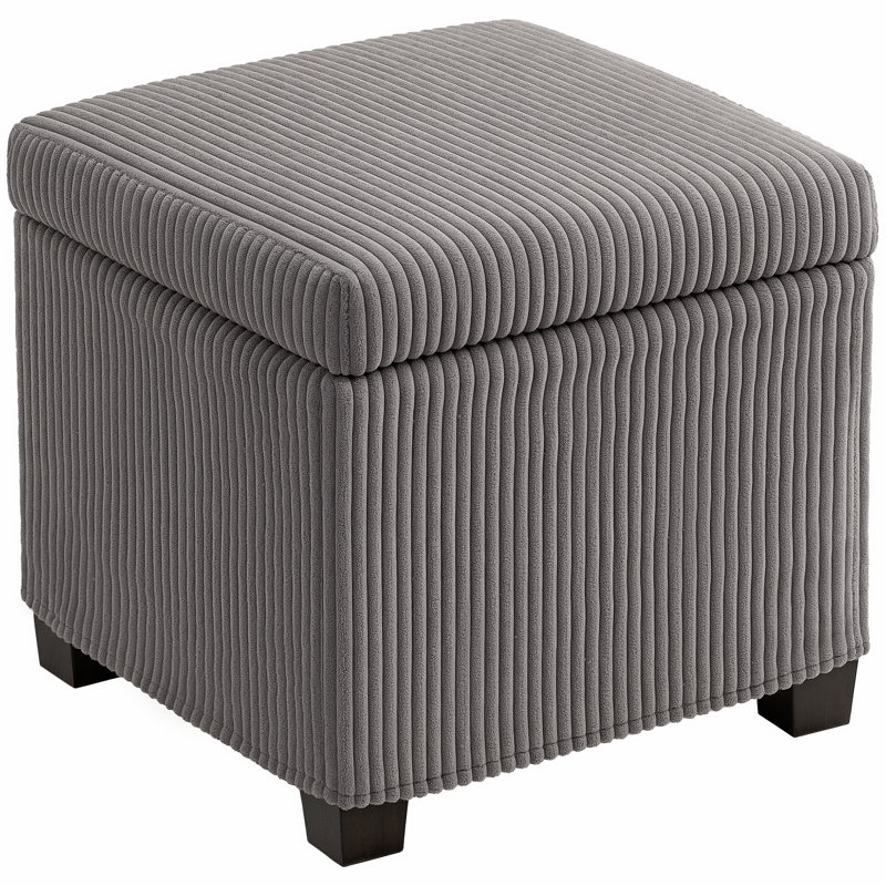 40cm Wide Cube Ottoman, Grey