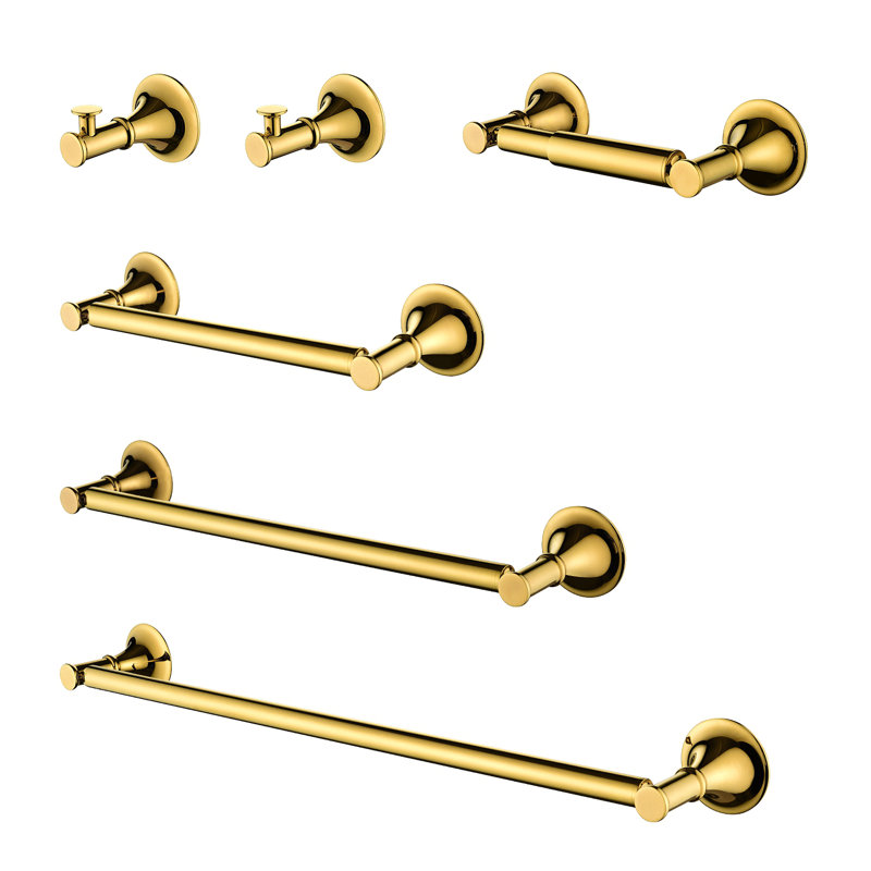Ensemble de porte-serviettes 6 pièces en laiton, Gold