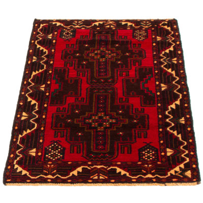 Lynnisha One-of-a-Kind 2'10" X 5'1" New Age Wool Area Rug in Red