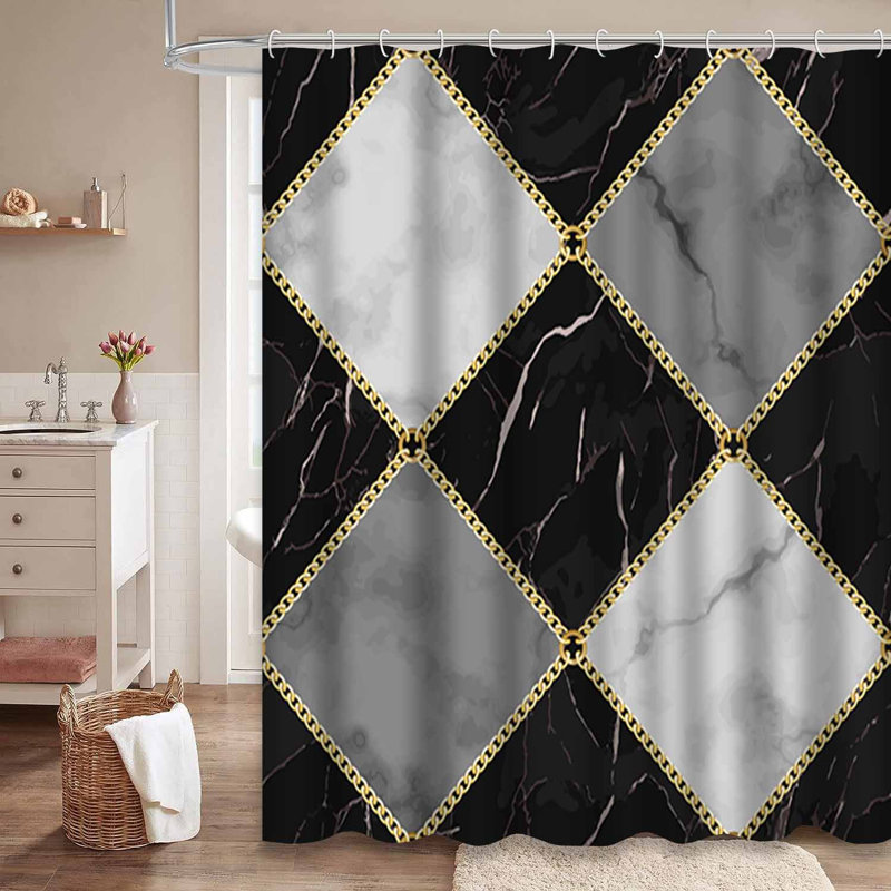 Rideau de douche Marble Jewellery, L 72 po x l 84 po