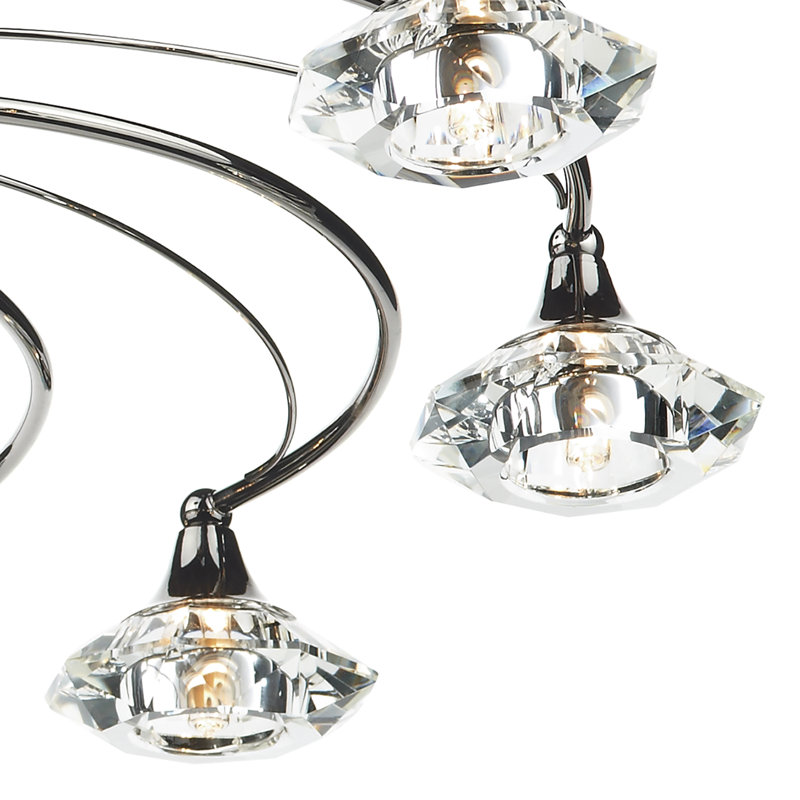Greenhaw Glass Semi Flush Mount, Black Chrome